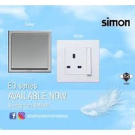 SIMON E3 SWITCH  SOCKET/SIMON SWITCHES/SIMON E-3 SOCKET FULL WHITE