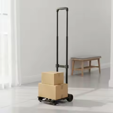 Foldable Hand Wagon Lightweight 2-Wheel Folding Cart Folding Hand Wagon Telescoping Handle Portable 
