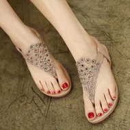 Dép Xỏ Ngón Mới Dép Xăng Đan Nữ Thường Ngày Giày Bệt Bohemian Đính Đá Giày Đi Biển Kẹp Ngón Cho Nữ