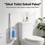 Disposable Toilet Brush with Holder – Disposable Toilet Brush Set with Cleaning Refill for Hygienic 