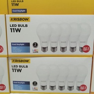 Lampu bulb Bohlam LED krisbow 11 watt isi 5 pcs -Cool daylight Putih
