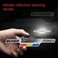 For Honda Unlimited Car Logo Reflective Sticker Sports Mugen Tail Tag Sticker Civic and Accord Decorative Car Sticker Car reflective stickers Car decoration