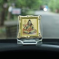 Shoppersduniya Gold Foil/Plated Lord Shiva/Bholenath in Dhyana Mudra Idol for Car Dashboard|Showpiec