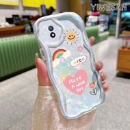 YIWESAN Casing Hp VIVO Y02 Y02A Y02T Y11 2023 Case pelindung minimalis HP motif pelangi Casing indah