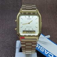 Casio AQ-230GA-9D Dual-time Gold vintage Alarm Stopwatch watch AQ230GA AQ-230GA