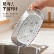 304 Stainless Steel Flat Plate Rectangular Frosted Food Grade Beautiful Snowflake Plate Stainless St