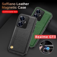 For Realme GT Neo5 GT3 3 5G 2023 RMX3709 Phone Case RealmeGT3 Car Magnetic Holder Simplicity Leather Camera Protection Casing Texture Matte Full Soft Edge Shockproof Back Cover