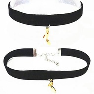 Choker Velvet Necklace Golden Cinderella Heels | Handmade Necklace