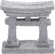 POPETPOP Japanese Shinto Torii Gate Decor Torii Shinto Shrine Gate Fish Tank Decoration Miniature Japanese Shrine Altar Shelf Stone Landscape Ornaments