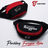 POUCHBAG FURYGAN ALPHA - bag pinggang - logo sulam - zip yok - rider bag- vtg