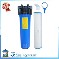 AQUATEK BIGBLUE กระบอกกรองน้ำใช้ Bigblue Aquatek ขนาด 20 นิ้ว 1 ขั้นตอน พร้อมไส้กรอง PP คาร์บอน เรซิ