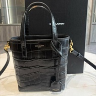 *SHIHNA名牌精品* YSL壓鱷魚紋MINI托特包