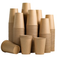 Lamosi 210 Pack 12 OZ Paper Coffee Cups, Disposable Kraft Paper Cups, Unbleached Brown Cups for Hot/