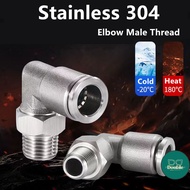 DG 1pcs Stainless 304 Pneumatic Quick Coupling PL External Thread M5 1/8 "1/4" 3/8 "1/2" BSPT Air PU