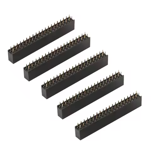 5pcs Female Header Header Pin Socket Pin Headers 2 x 20 Pins 2.54m Pitch Female Dual Row Short Pin H