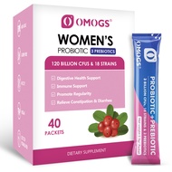 Omogs probiotics powder supplement with cranberry for women/men 120 billion 40 sticks