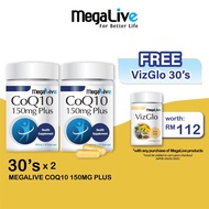 MEGALIVE Coq10 150mg Plus 30's X 2 for Coq10 Supplement, Q10 Supplement, Coenzyme q11 VIDA Pharmacy