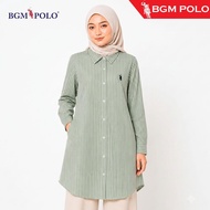 BGM POLO MINI DRESS COLOR STRIPE  CNCTW WITH COLLAR & LOGO-BP-SMD128CAL-CNCTW Baju Muslimah Women