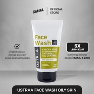 GAMAL | Ustraa Face Wash Oily Skin | 100gr | Sabun Cuci Muka Untuk Wajah Berminyak