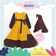 [Antho_Shop] WW 2 Ohbaby Two Tone Lady Zara Brown Gold Children's Dress