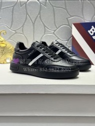 紫鑽🌟誠信商家🌟💜全新 BALLY 經典條紋休閒鞋 黑色 牛皮 