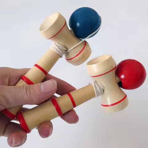 Beginner Kendama Wooden Ball and Cup Game Hand Eye Coordination Sport Toys for Kids Teens Boys Girls