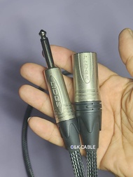 สายสัญญาณP.PHONE+P.XLRสายแจ็คกีตาร์สายไมค์ลอย(ปลอกไนลอนถักO&K CABLE) ปลั๊กLIDGEสีเงินยาว1ม./2ม./3ม./