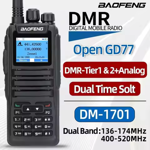 Baofeng DMR DM 1701 Digital Walkie Talkie Dual Mode Analog Two Way Radio Open GD77 Dual Time Slot Ti