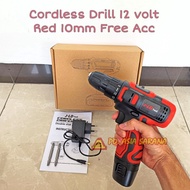 Mesin Bor Baterai 12v 10mm JLD J12S-1 Cordless Drill Tangan Cas Volt
