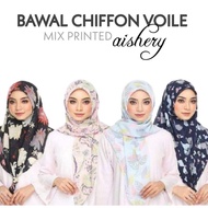 Tudung Bawal Chiffon Voile Mix Printed (Borong)