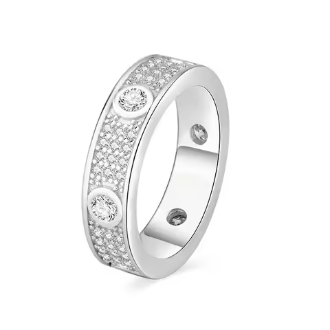 925 Sterling Silver Starry Ring, 1.7 Ct D-Color Moissanite Women's Ring, White Gold Plated Lab Diamo