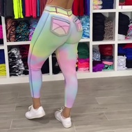 Womens Color Denim Nude Yoga Pants Push Up Yoga Sports Trousers Suitable for Friends Gathering Wear