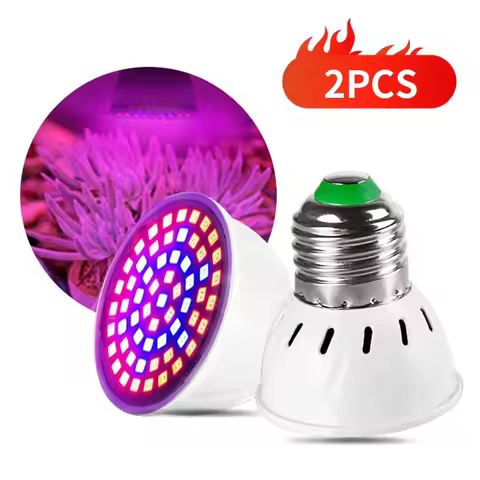 2pcs Full Spectrum E27 220V LED Plant Grow Light Bulb Fitolampy Phyto Lamp For Indoor Plants Garden 