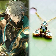 Game Genshin Impact Necklace Alhaitham Plant Leaves Natural Grass Element Pendant Halloween Man Woma