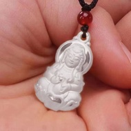 Counter Hong Kong 9999 Real Silver Guanyin Pendant Female Style Ruyi Auspicious Safe Pure Silver Nec