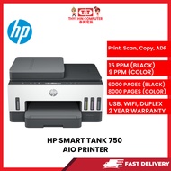 HP SMART TANK 750 PRINTER AIO WIRELESS A4 INK TANK COLOR PRINTER PRINT SCAN COPY WIFI DUPLEX