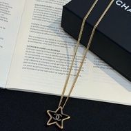 CHANEL雙C黑色星星造型琺瑯項鍊