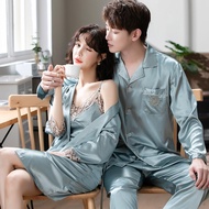 MOLAN đồ ngủ nam áo gia nam cao cấp có lông xù Đôi mới đồ ngủ Viscose mỏng miếng đệm ngực bộ đồ giả 