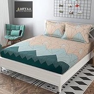 AMEYAA Cotton Feel All Around 60" x 78" Elastic Fitted Glace Printed Queen Size Double Bed Bedsheet 