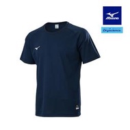 2024 MIZUNO 美津濃 吸濕排汗透氣布料 素色 棒壘球短袖練習衣 排汗衫 (12TCBL1114)深藍