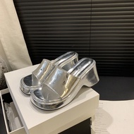 Dép Đế Xuồng Đế Dày Mùa Hè 2024 Cho Nữ Dép Đế Xuồng Đế Cao Gót Đế Vuông Hở Mũi Đế Ngoài Bằng Cao Su