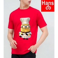 KATUN Men's 3D Minion Chef Motif T-Shirt 24s Cotton T-Shirt H0274 By Hans & Co