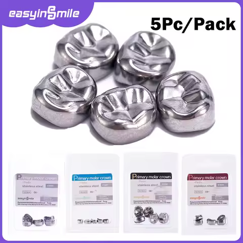 5pc Dental Temporary Crowns E3 E4 E5 D3 D4 D5 1st 2nd Preformed Stainless Steel Pedo Molar Crown Ref
