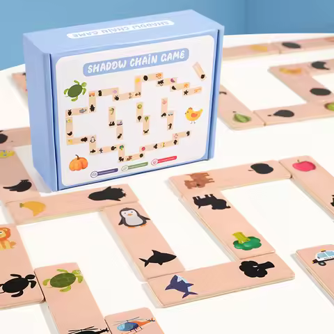 Montessori Shape Matching Board Game Find Shadow Matched Images Animal Fruit Blocks Puzzles Educatio