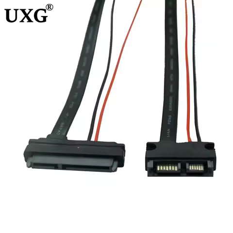 Cable 13-pin SATA 7+6pin male to 22-pin SATA 15+7pin female cable adapter-SATAIII cable 6-inch Sliml