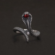 925 Sterling Silver Vintage Snake Scepter Pendant Necklace for Men Women Ancient Ring Egypt Patron S