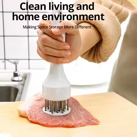 1Pc White Handheld Use Household Tender Meat Needle with Broken Tendons Pork Chop Chicken Chop Chick