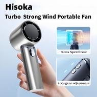 Hisoka  Mini Fan Turbo  Strong Wind Portable Fan 5000mAh 5 Speeds Strong Wind USB Rechargeable Handh