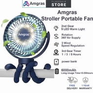 Amgras Kipas Mini Stroller Fan Portable Fan Super Silent Rotatable With Flexible Tripod Clip On Fan 