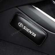 Car Knee Pad For Toyota Sienta Pu Leather Knee Brace Seat Headrest Cushion Emblem Logo Decoration Car Accessories